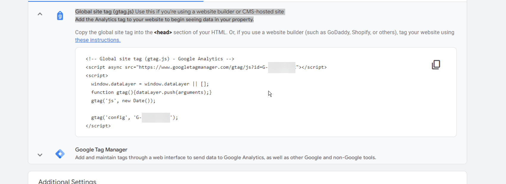 Copy Google Analytics 4 Code Snippet Copy Google Analytics 4 Code Snippet